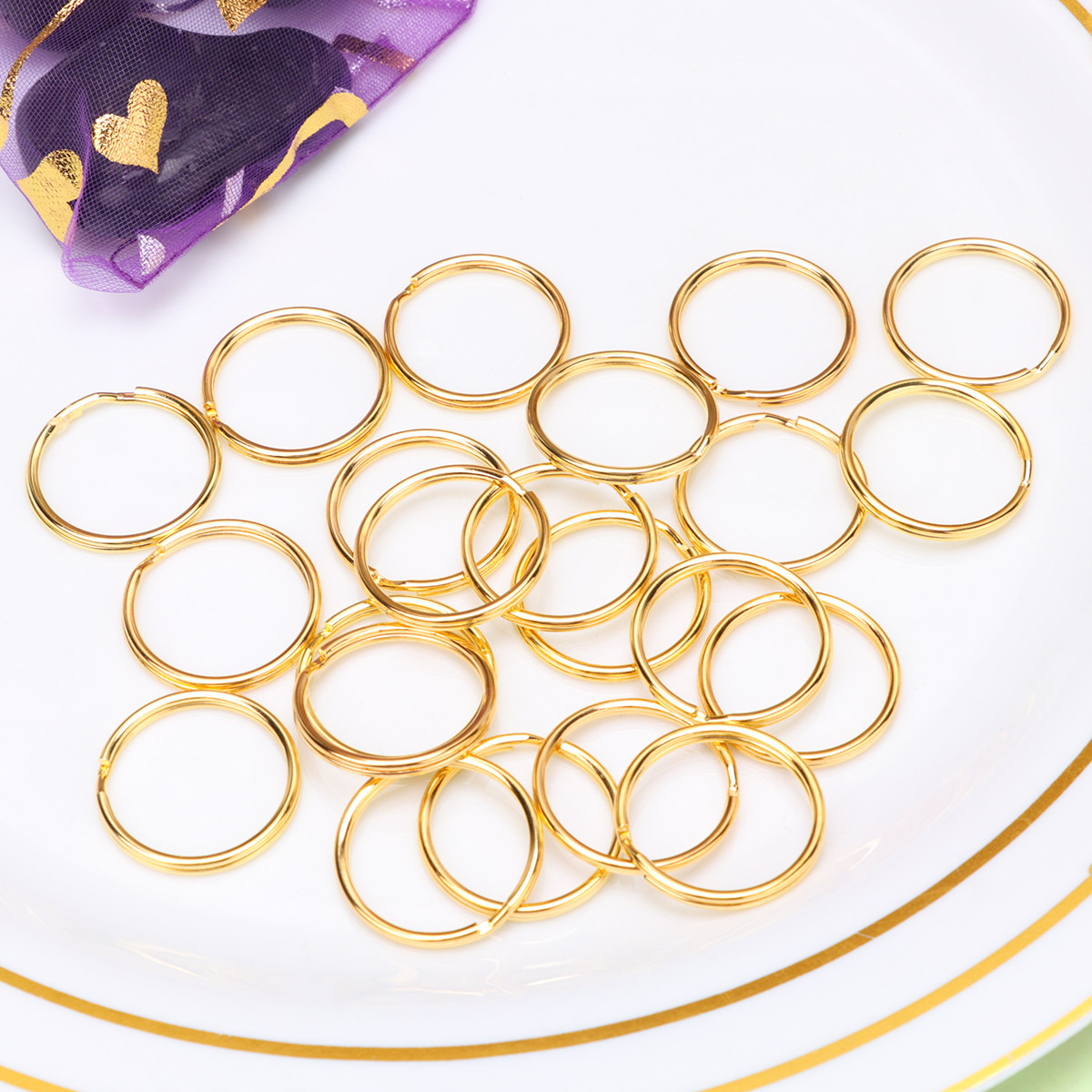 Jewelry Making Chain - 100 Pezzi Anelli Portachiavi Dorati in