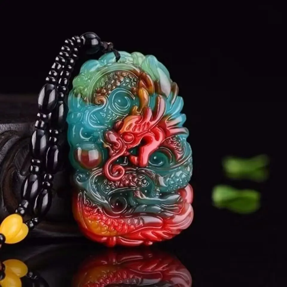 Jewelry Making Jewelry - Vero drago di giada ciondolo collana