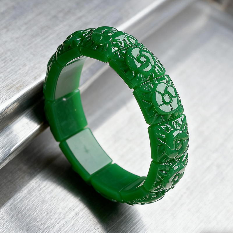 Jewelry Making Jewelry - Bracciale con fiore di giada reale,