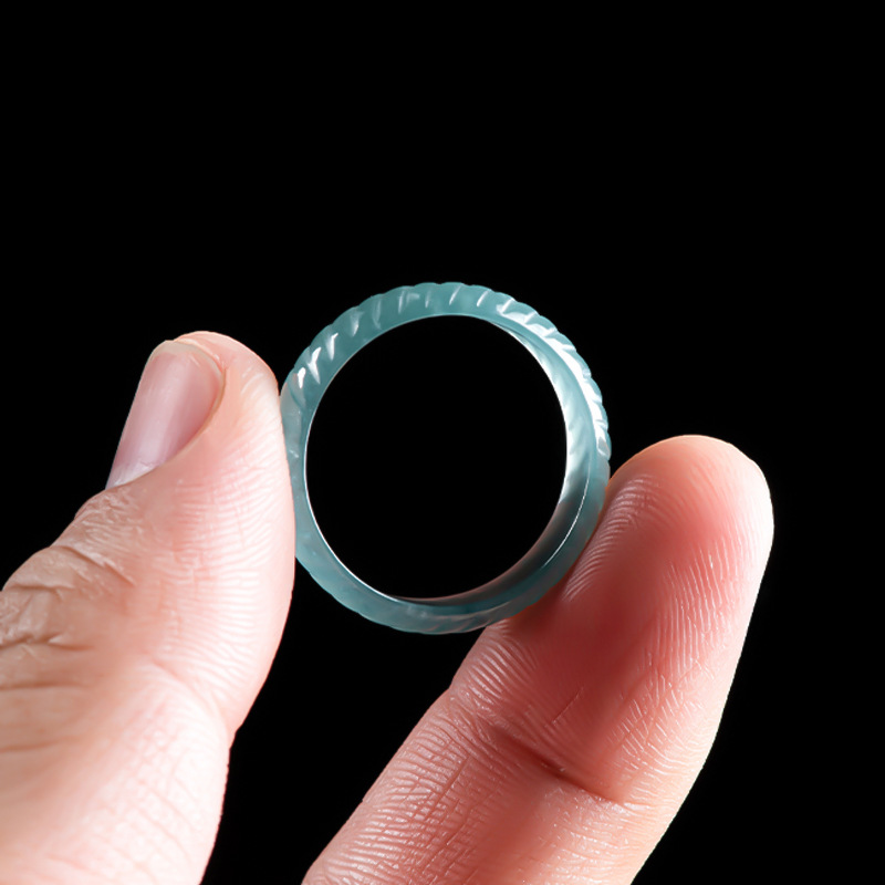 Jewelry Making Jewelry - Anelli di Giada Birmana Blu Autentica,